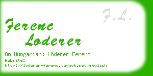 ferenc loderer business card
