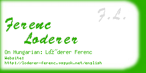 ferenc loderer business card